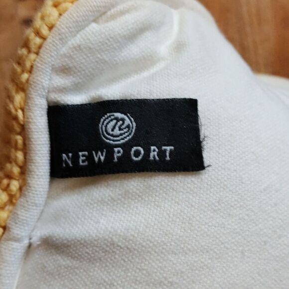 Newport Accent Pillow Smile Yellow White Spring Summer - Picture 3 of 8